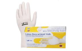 Luva Volk Látex Descartável c/ Talco CX 100un CA15112