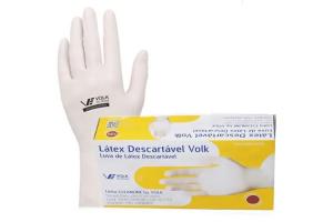 Luva Volk Látex Descartável c/ Talco CX 100un CA15112