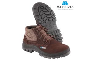 Botina Marluvas 50B26 Nobuck Marron Café Bico PVC CA 13808